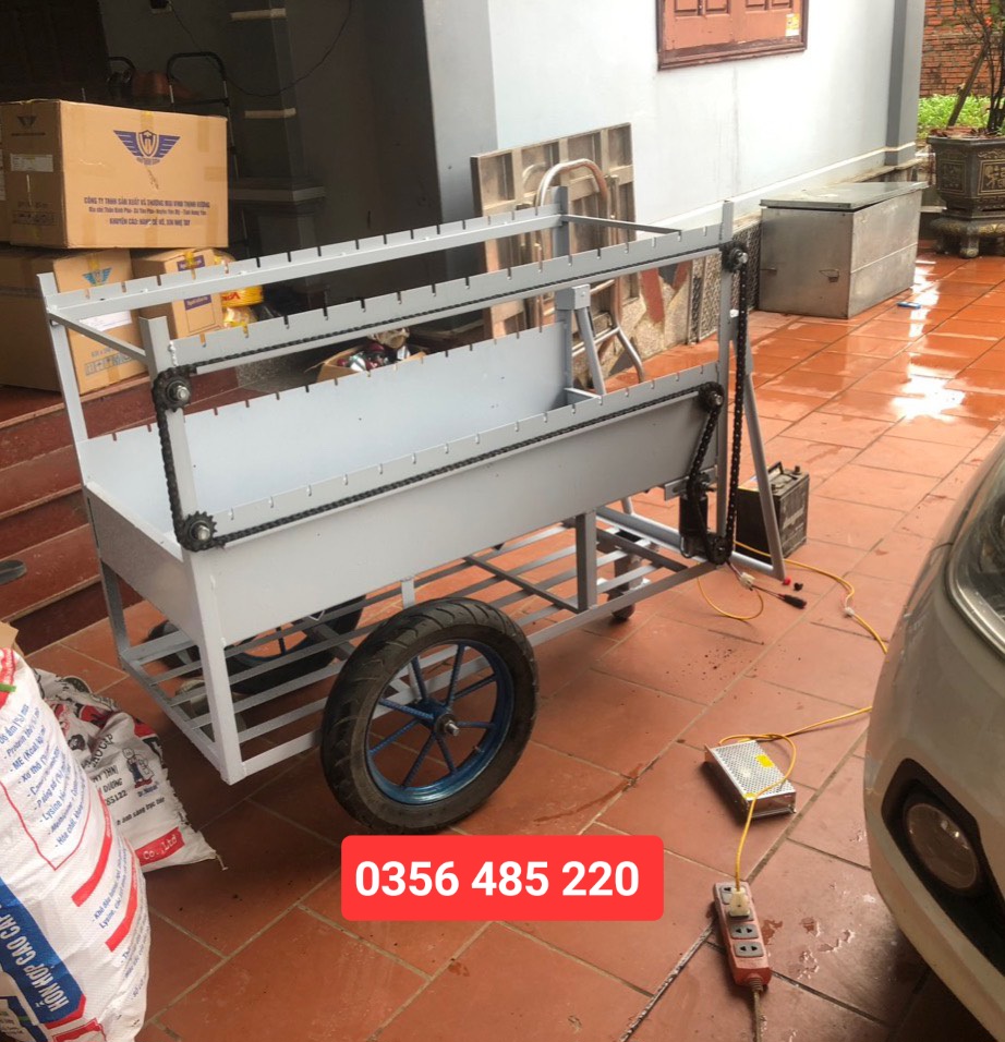 Lo quay nuong thit vit 5 xien